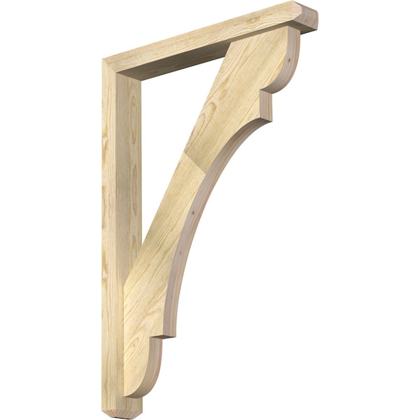 Ekena Millwork Olympic Craftsman Rough Sawn Bracket w/ Offset Brace, Douglas Fir, 4"W x 26"D x 38"H BKT0402X26X38OLY04RDF - main